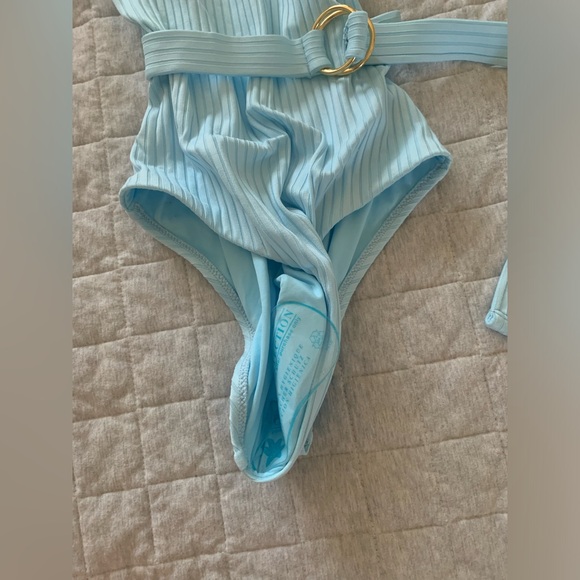 BNWT Melissa Odabash St. Tropez ribbed sky blue one piece bathing/swimsuit XS - Picture 5 of 15